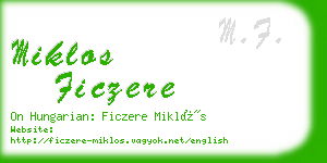 miklos ficzere business card